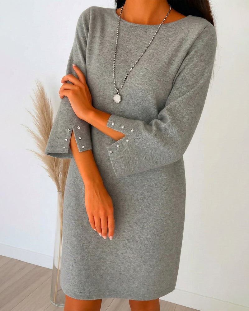 Leonie | Modernes Kleid Damen gerade Silhouette & Ärmel