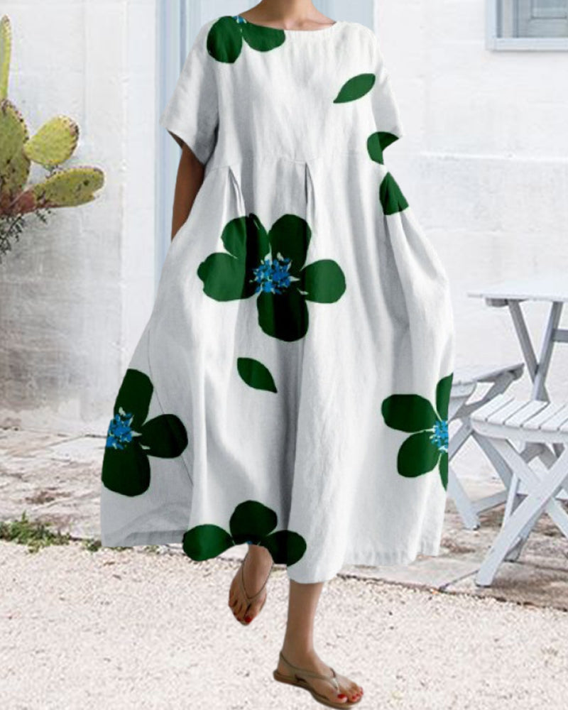 Sommerkleid mit Print und kurzen Ärmeln