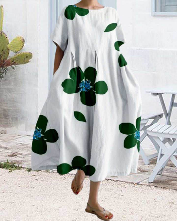 Sommerkleid mit Print und kurzen Ärmeln