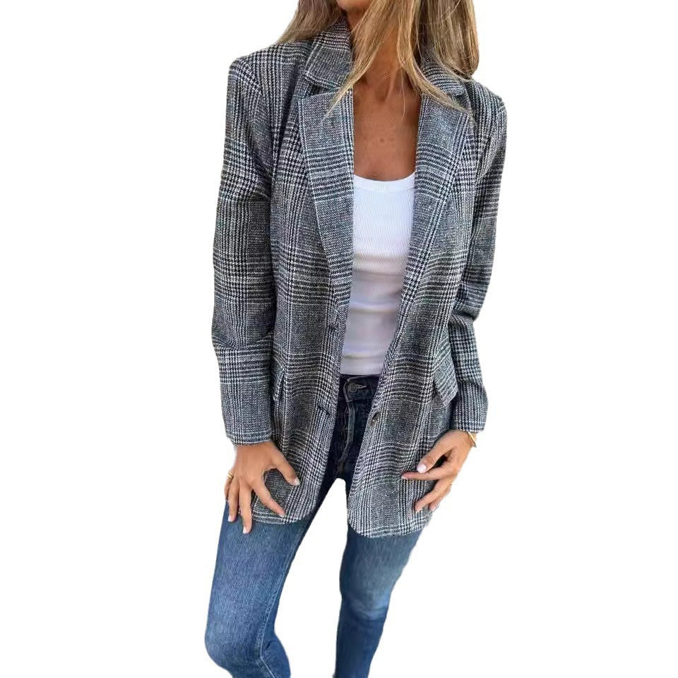 Juliette | Eleganter Damenblazer mit klassischem Hahnentrittmuster