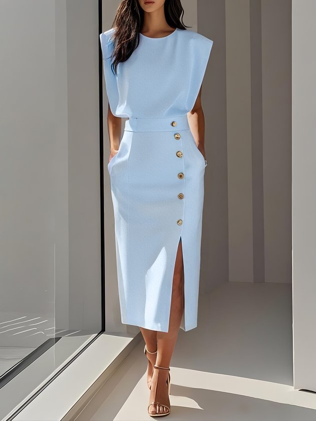 Valeria | Stilvolles Freizeitkleid Damen mit V-Ausschnitt