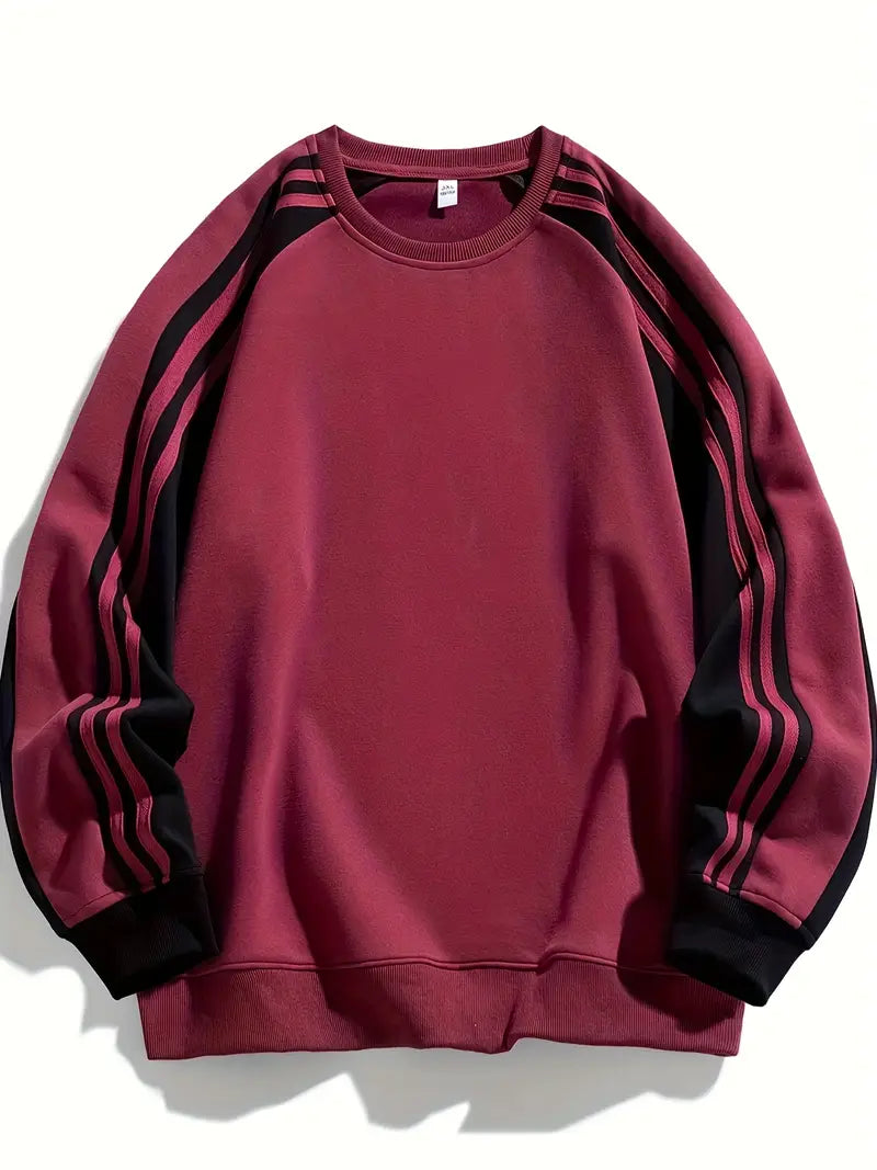 Leandro | Sweatshirt mit Streifenärmeln & Rundhalsausschnitt