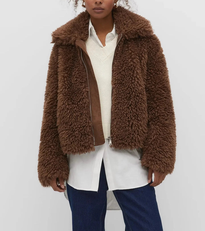Mia | Kuschelige Teddyjacke im Oversized-Stil