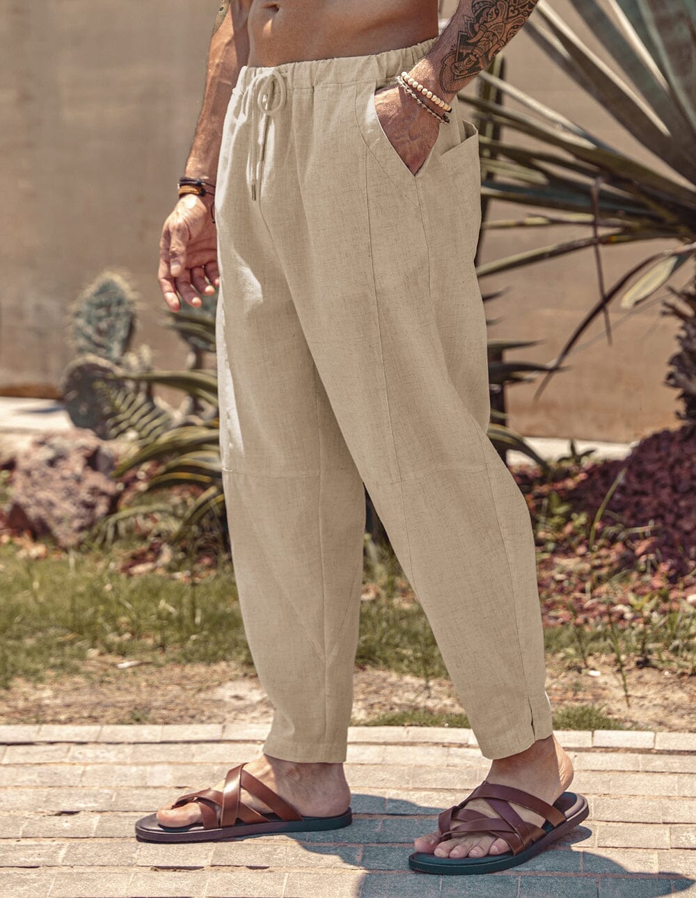 Simon | Bequeme Leinenhose mit Stretchbund