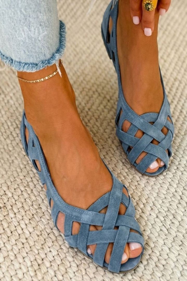Lina | Flache Geflochtene Sandalen Damen Chic