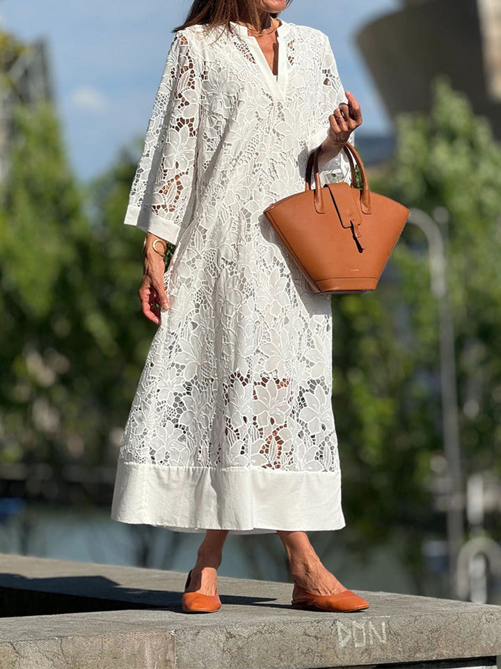Hattie | Elegantes Maxikleid aus floraler Spitze