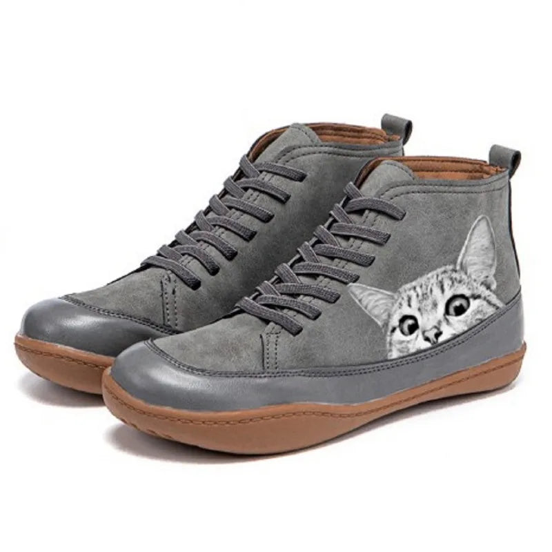 Clara | Leder-Stiefeletten für Katzenliebhaber