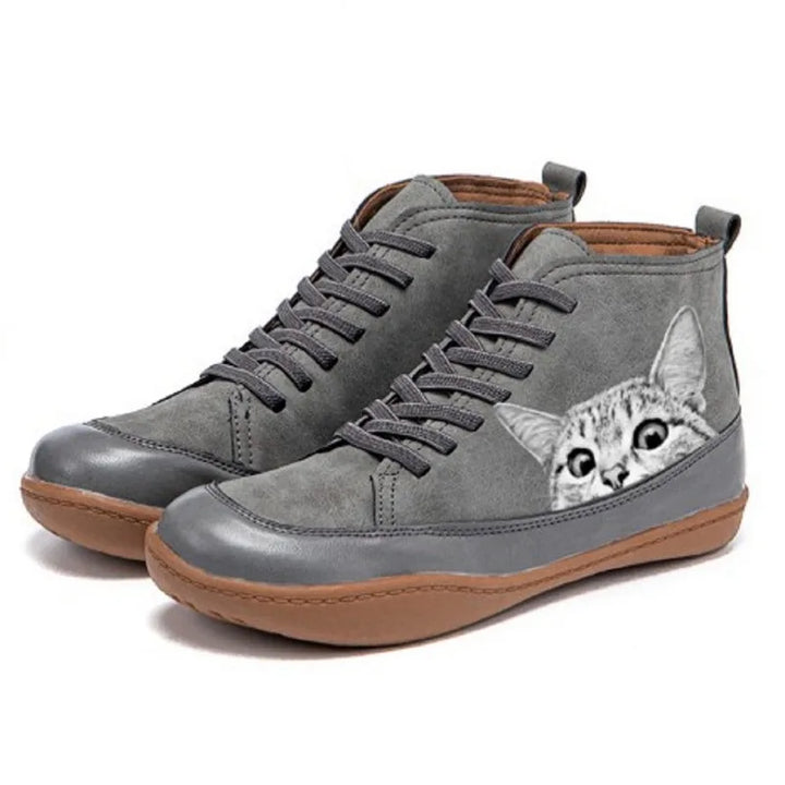 Clara | Leder-Stiefeletten für Katzenliebhaber