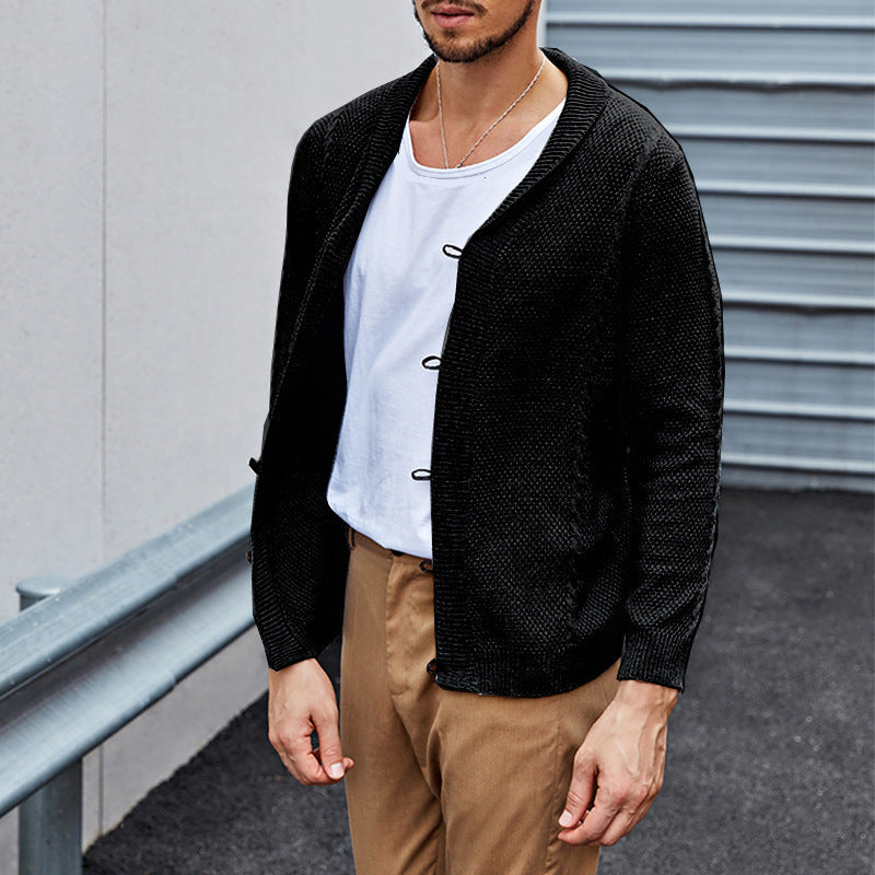 Marlon | Strickjacke mit Knöpfen und Schlaufendetail