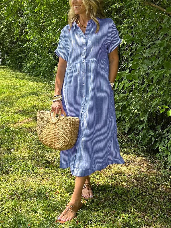 Helga | Komfortables Maxi-Hemdkleid mit weichem Griff