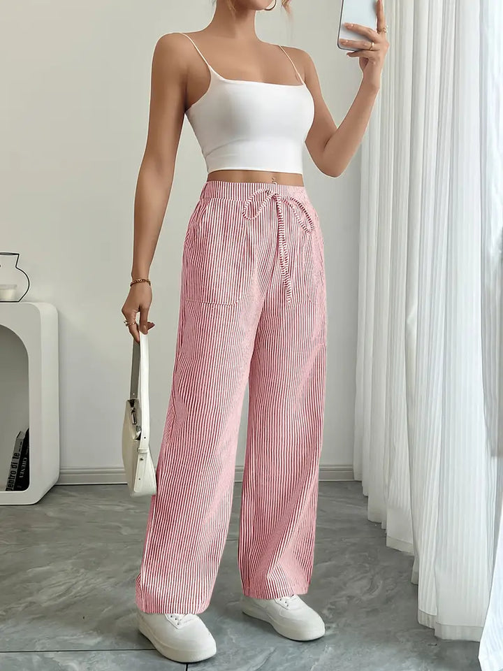 Alina | Elegante gestreifte Hose mit Taschen