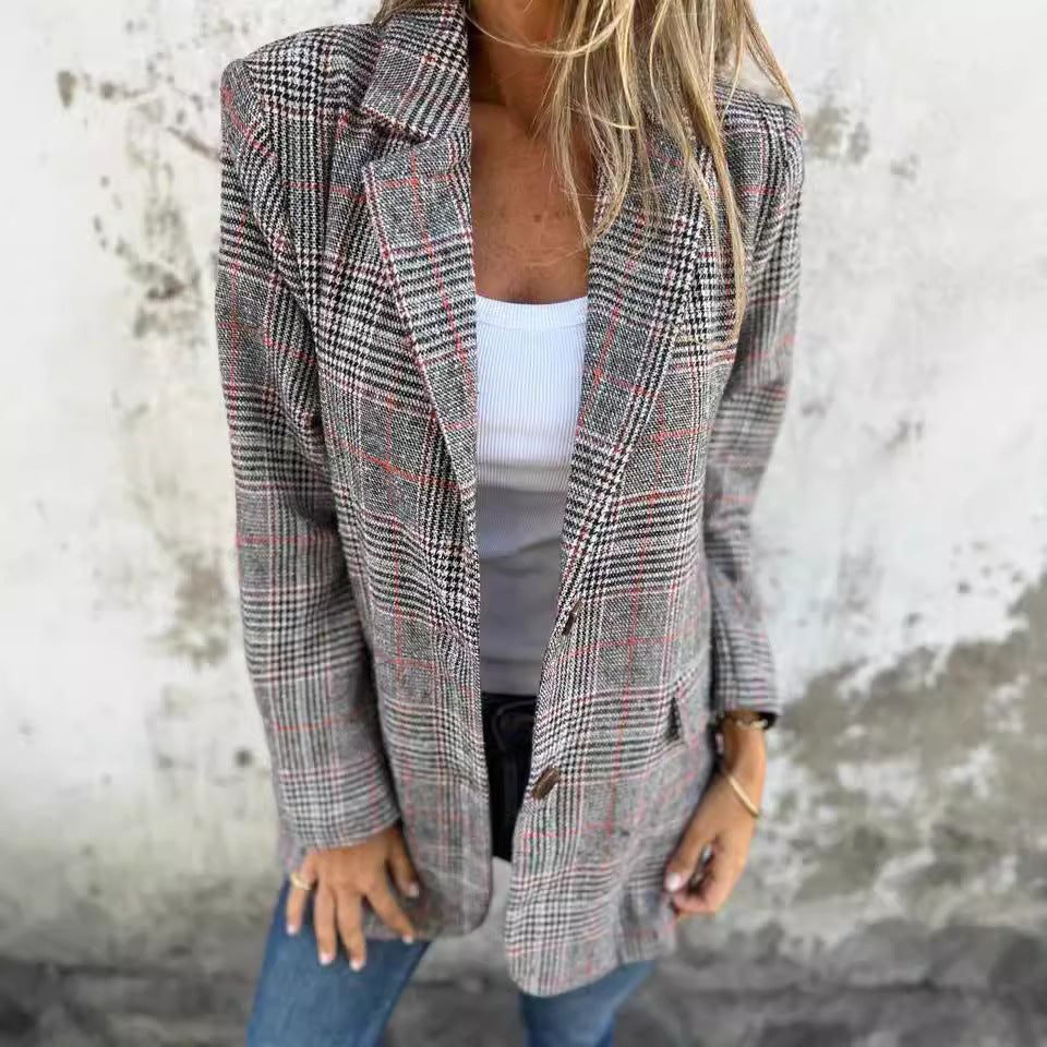 Juliette | Eleganter Damenblazer mit klassischem Hahnentrittmuster
