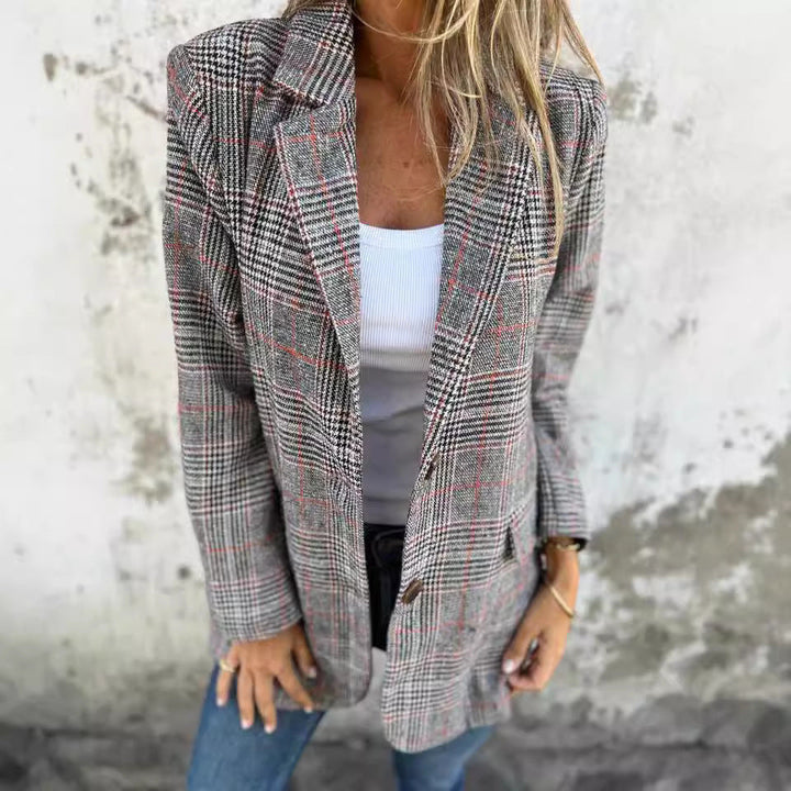 Juliette | Eleganter Damenblazer mit klassischem Hahnentrittmuster