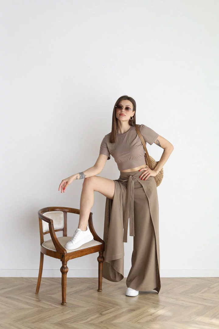 Aria | Leinenhosen mit weitem Schnitt