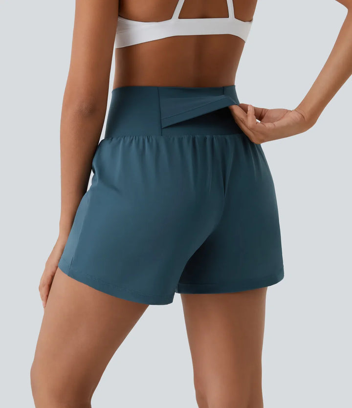 Natalia | 2-in-1 Yoga-Shorts mit hoher Taille