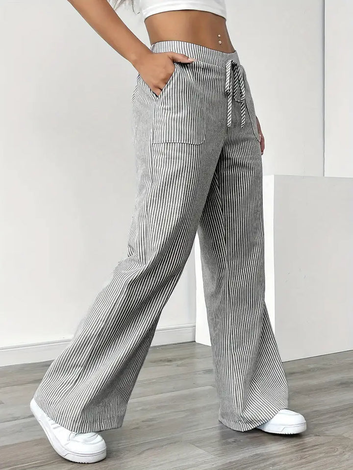 Alina | Elegante gestreifte Hose mit Taschen