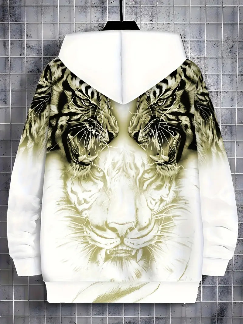 Jonas | Lässige Hoodie-Jacke mit modernem Tigerdesign