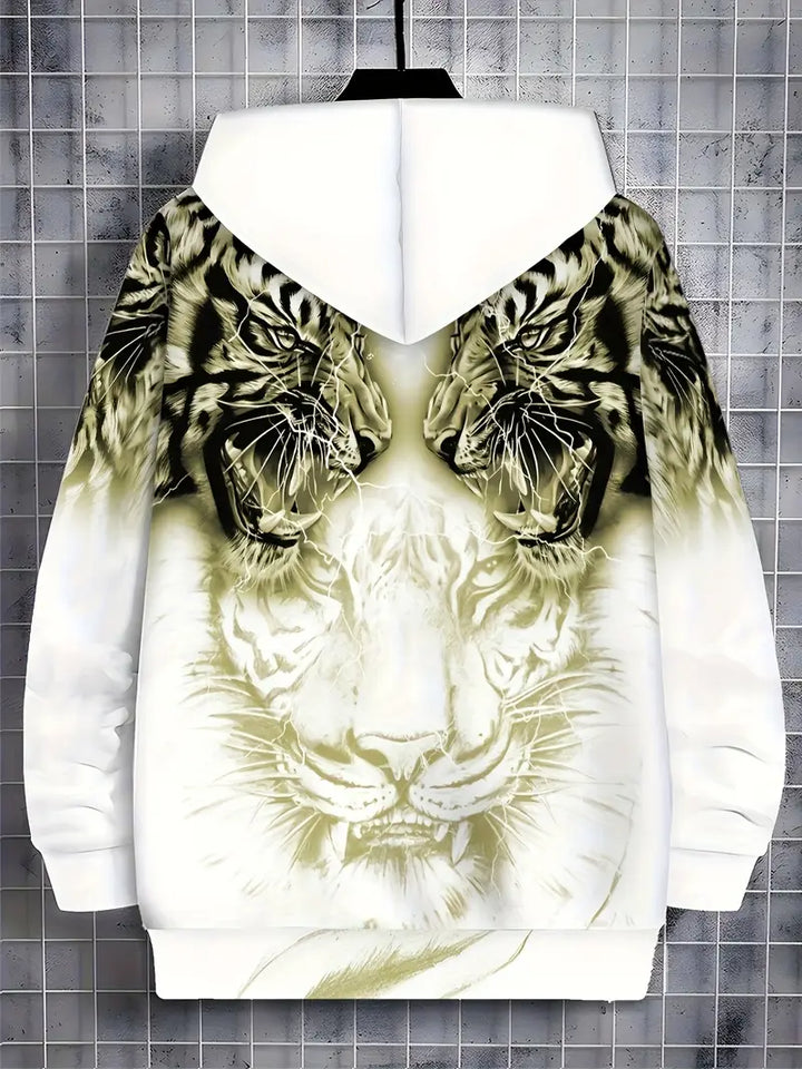 Jonas | Lässige Hoodie-Jacke mit modernem Tigerdesign