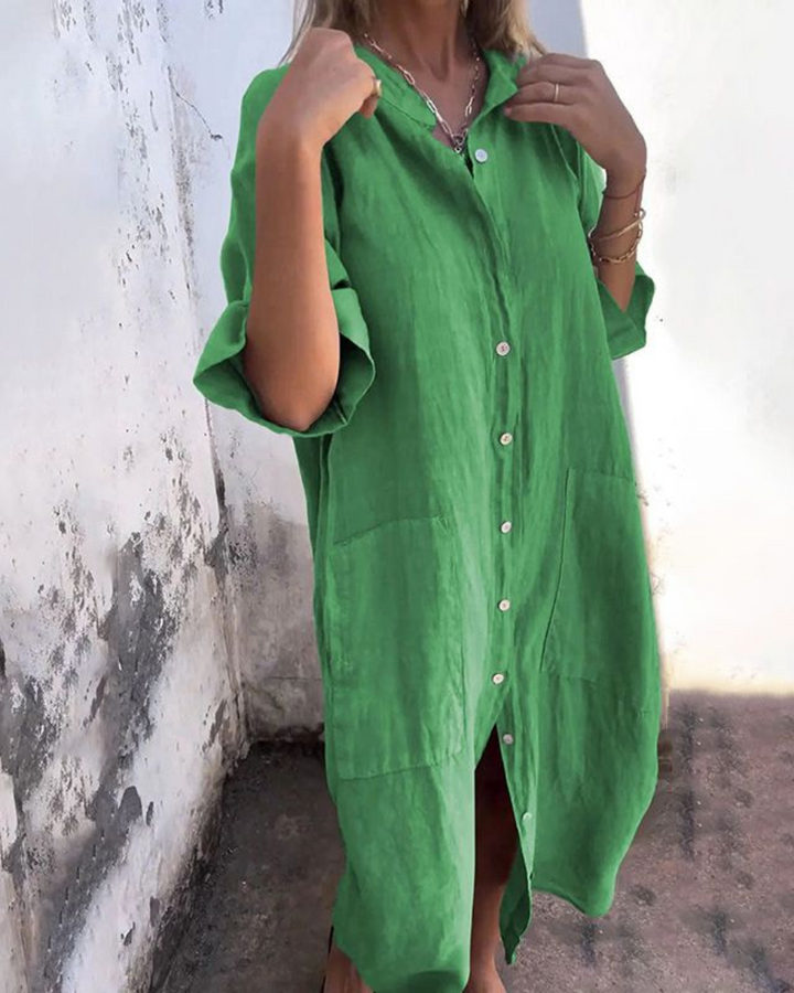 MELANY | IBIZA STYLE LÄSSIGES HEMDKLEID IN KNIELÄNGE