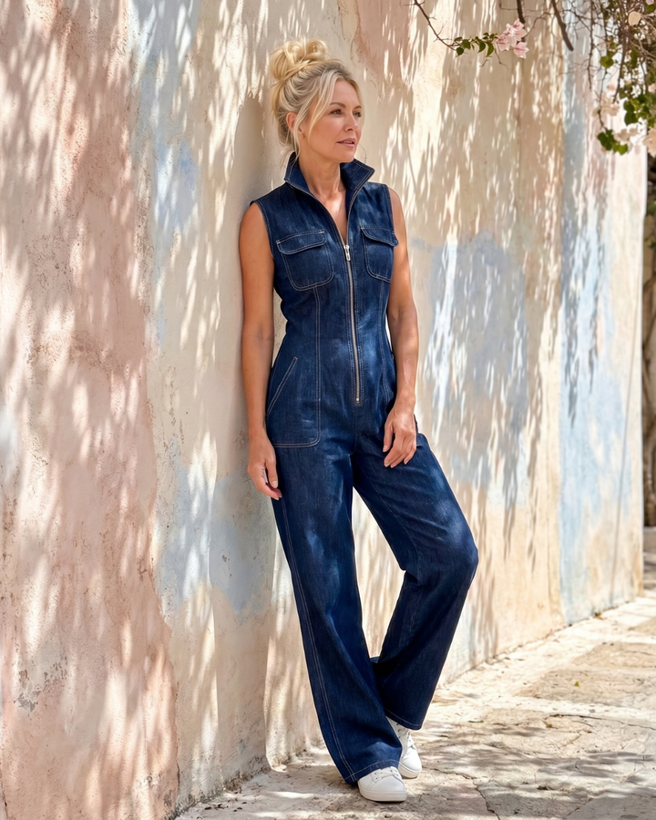 Mia | Eleganter Denim Jumpsuit Damen Chic