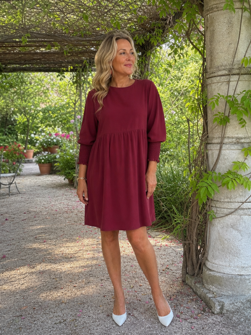 Lara | Minikleid Lange Ärmel Raff Manschetten