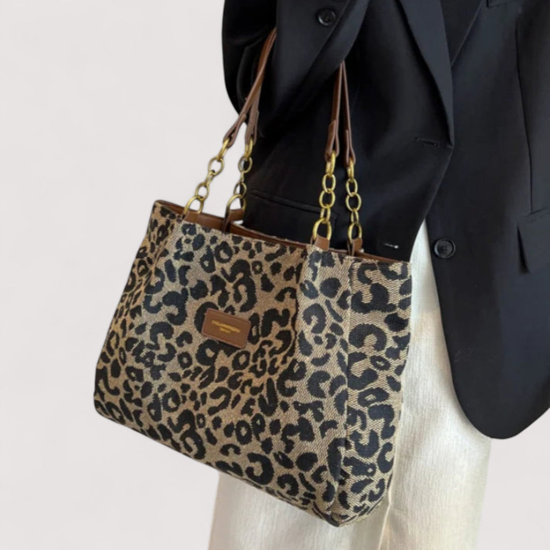 Mila | Leopardenmuster Canvas-Shopper für Damen