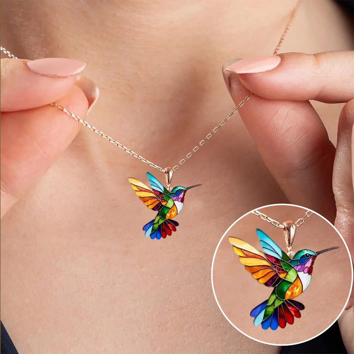 Yasmin | Schlichte Halskette mit Kolibri Charm