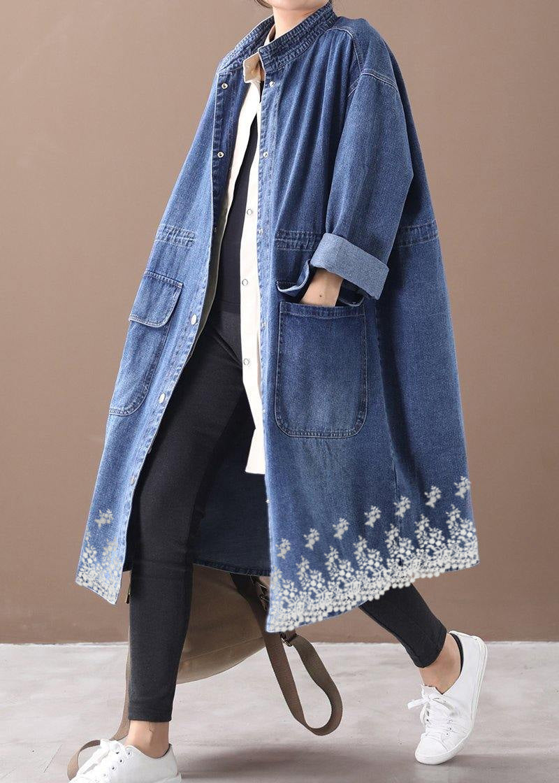 French Denim | Mantel in Plus Size mit Kordelzug und Stehkragen