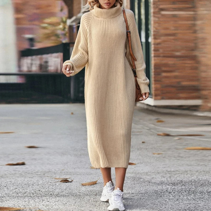 Dina | Langes Strickkleid Damen modern & stilvoll tragbar
