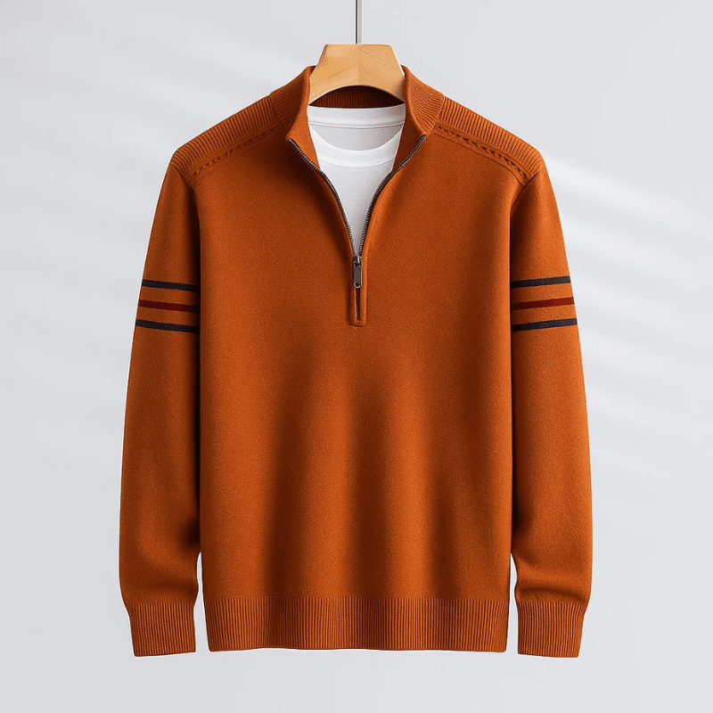Lukas | Herren Pullover modern mit Halbreißverschluss