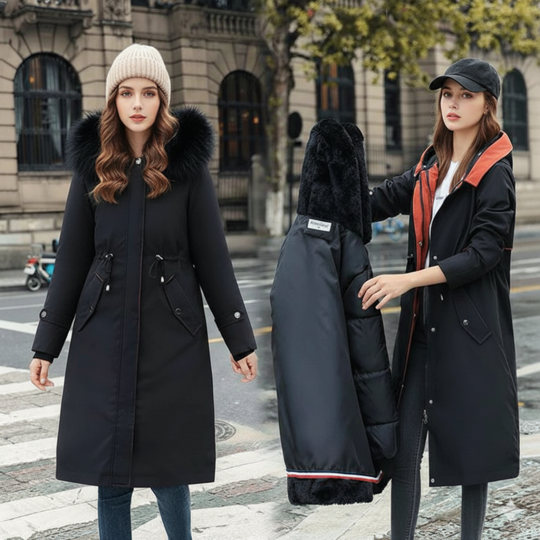Isabelle | Damenjacke für Winter mit Kapuze und Pelz
