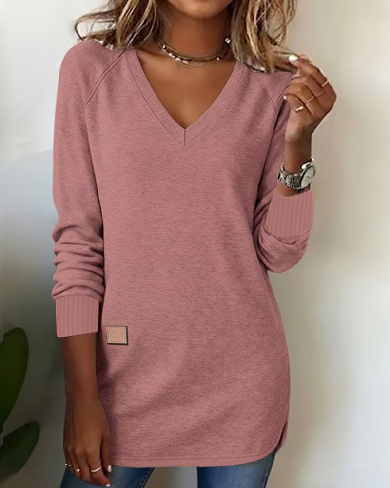 Emma | Modischer Damen Pullover V-Ausschnitt elegant