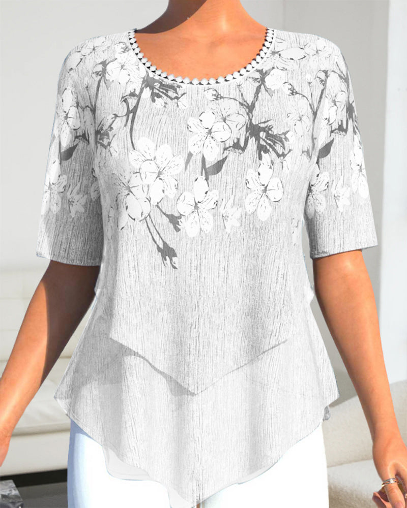 Sarah | Blumenpullover mit gemütlichem Schnitt und femininer Note
