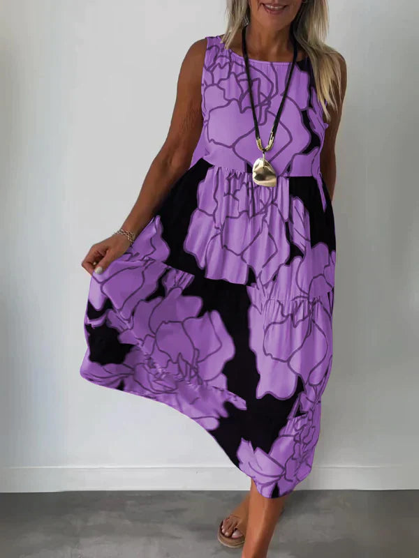 Franziska | Ärmelloses Kleid mit sommerlichem Print