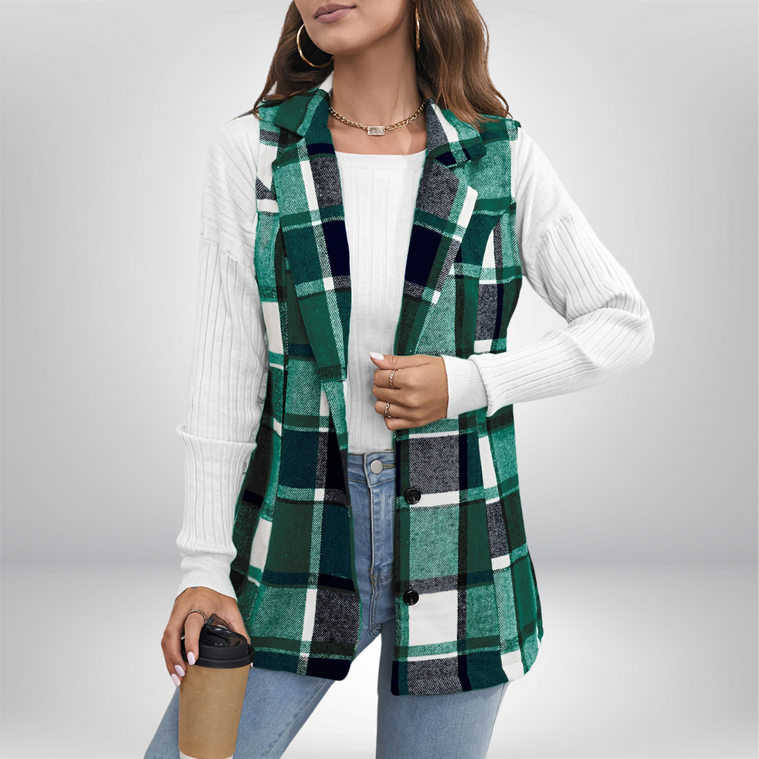 Amelia | Karierter Blazer aus weichem Wollmaterial