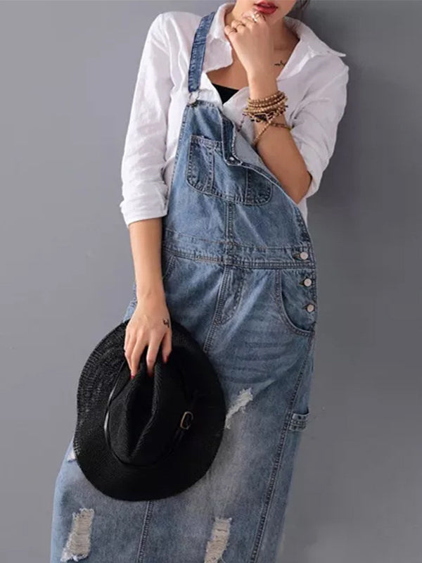 Rosie | Denim-Latzhosen-Kleid im lässigen Stil