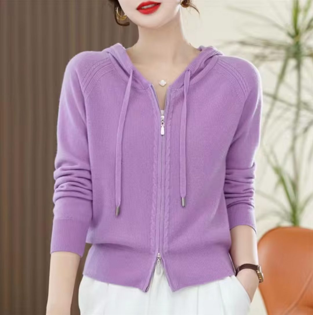 Lia | Damen Hoodie gestrickt für Freizeit & Alltag