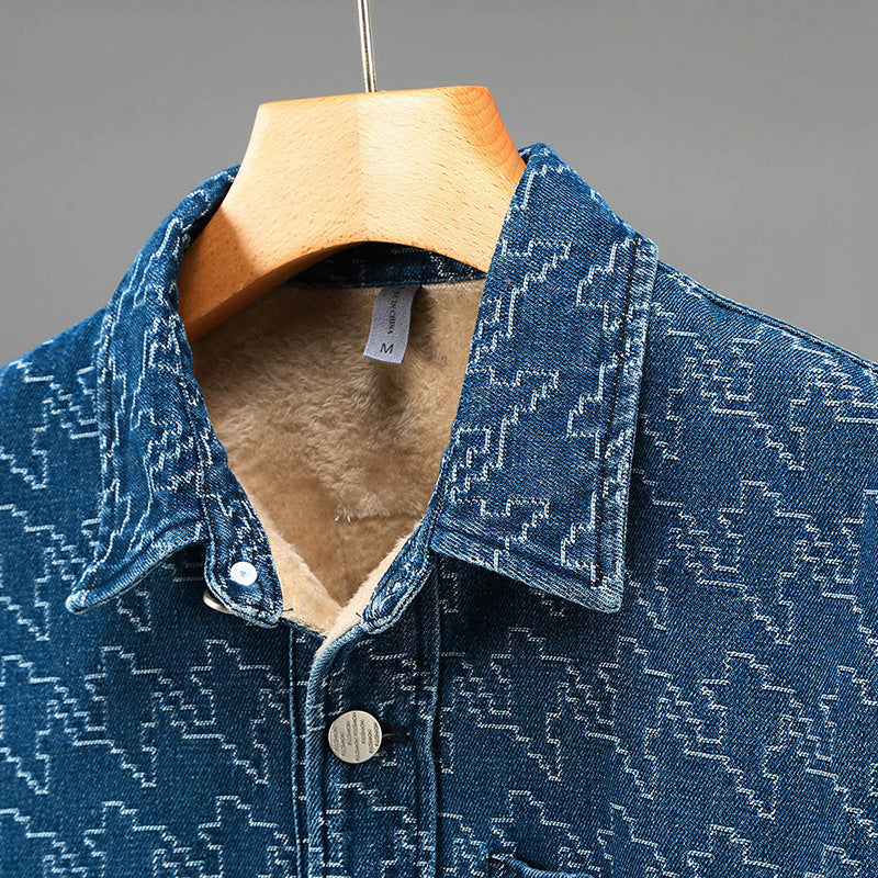 Friedhelm | Gemusterte Jeansjacke im modernen Stil