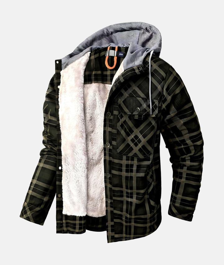 Gefütterte Jeansjacke für Herren mit Reißverschluss
