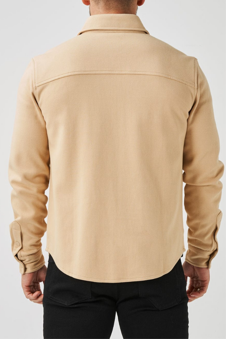 Couture | Beige Überhemd aus Baumwolle für Herren