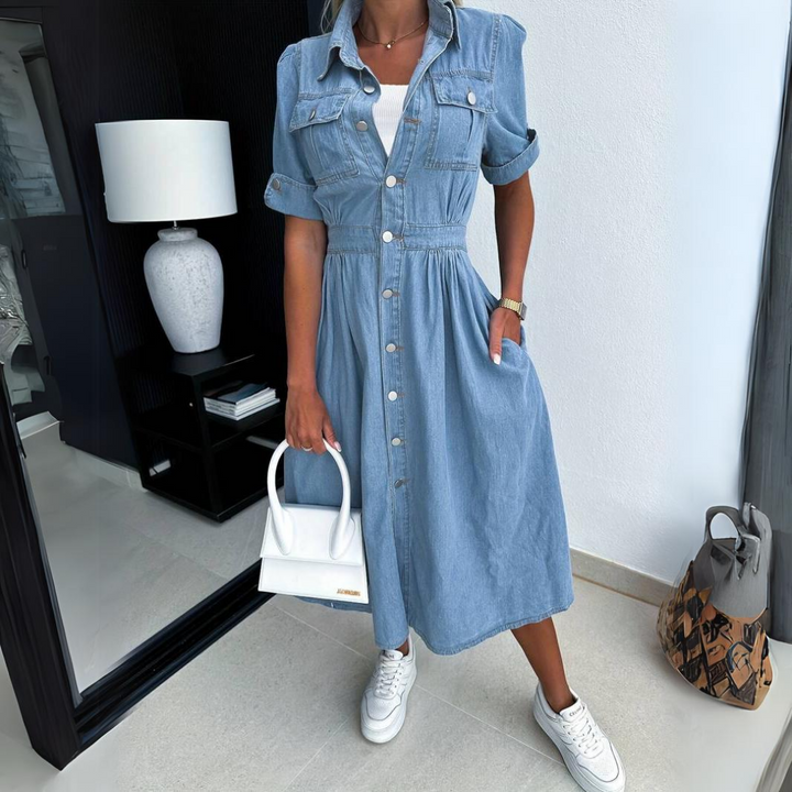 EVIE | Denim-Diva-Modedress mit elegantem Schnitt