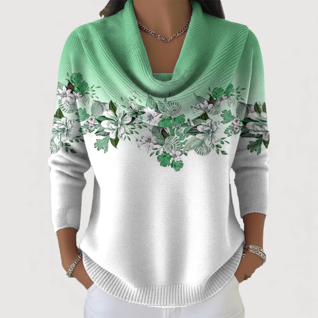 Lena | Damen Pullover mit Blumen stilvoll & zeitlos