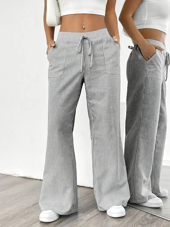 Alina | Elegante gestreifte Hose mit Taschen