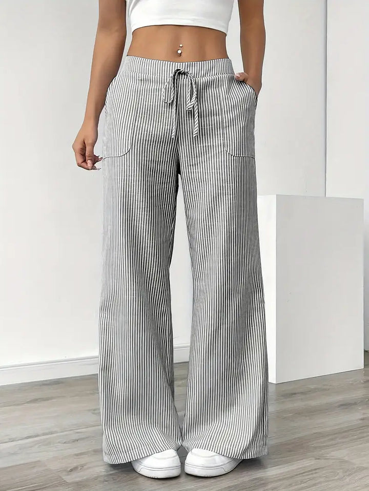 Alina | Elegante gestreifte Hose mit Taschen
