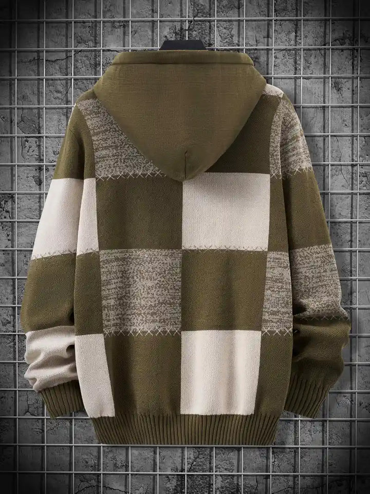 Leander | Bequemer Strickpullover mit modischer Kapuze