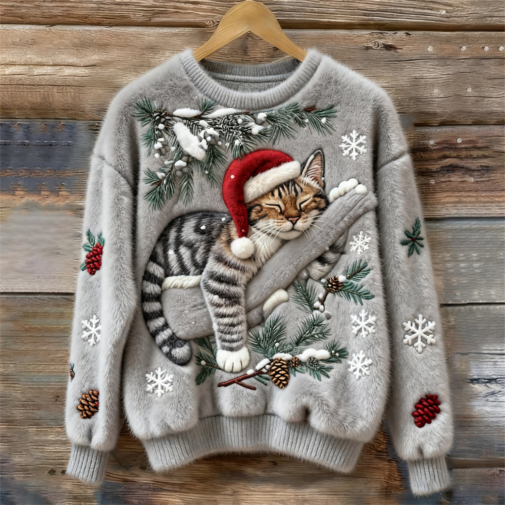 Lea | Warm gefütterter Katzenpullover für Damen