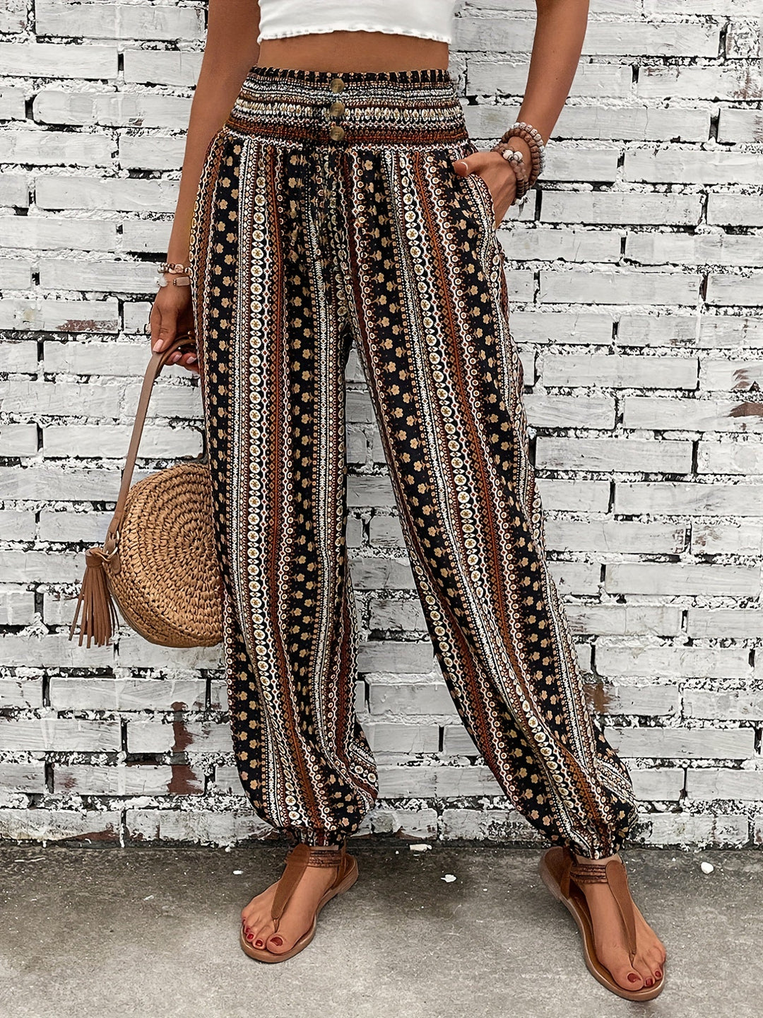 Marit Ethnische grafische Boho-Hose für trendige Festival-Looks