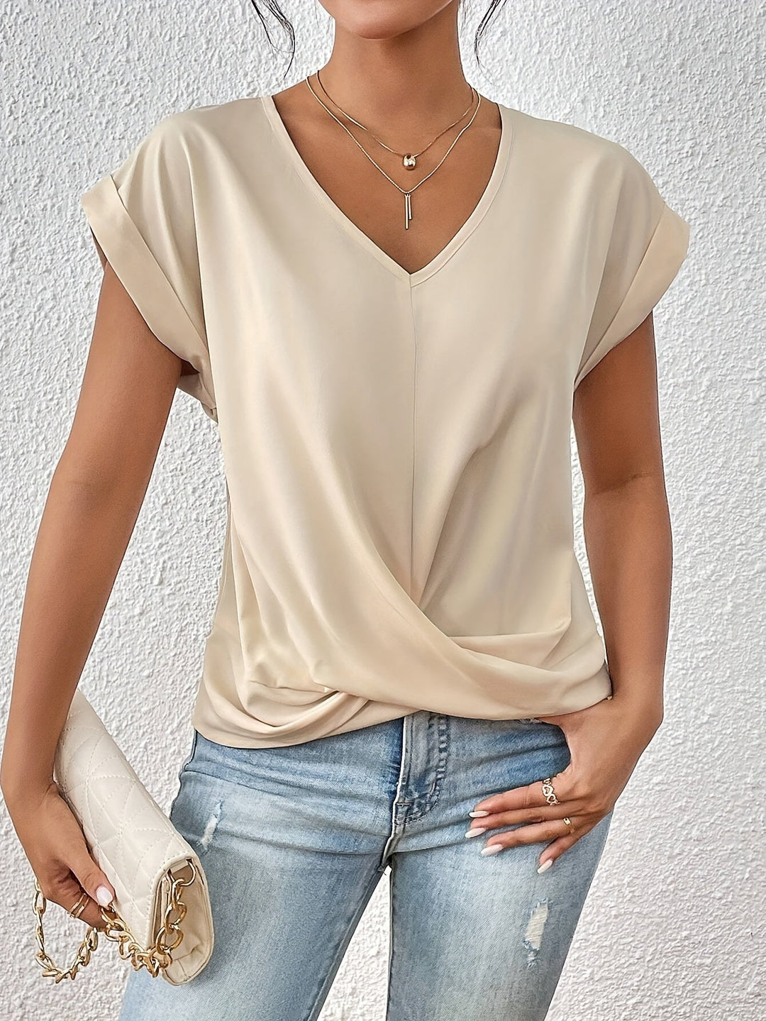 Chloé | Weiches T-Shirt mit lässigem Schnitt und V-Ausschnitt