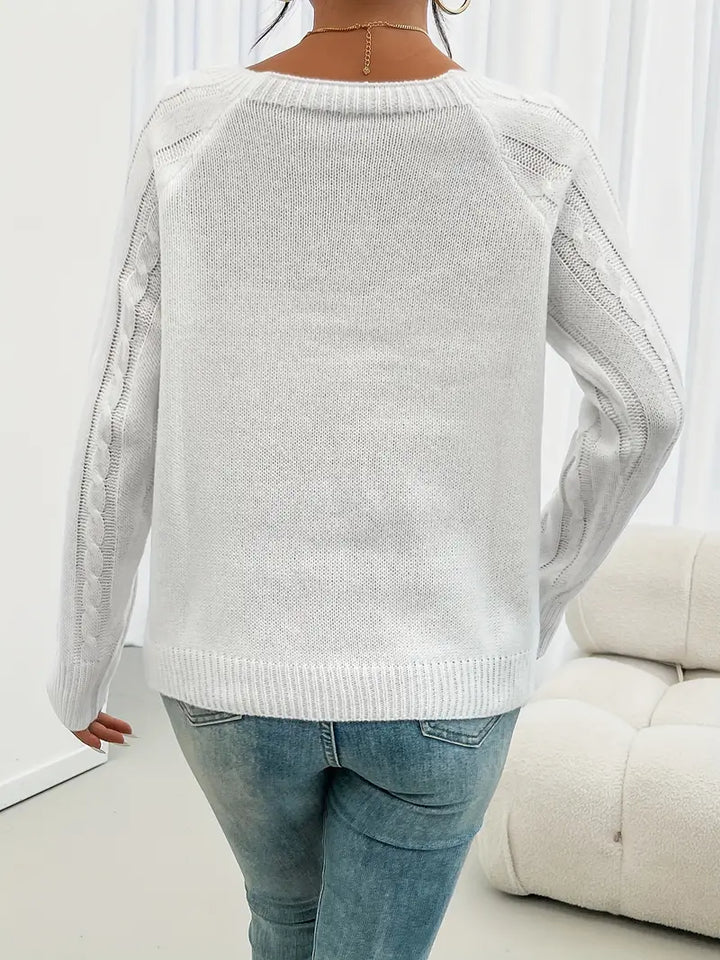 Marlene | Freizeitpullover mit Knopfleiste vorn