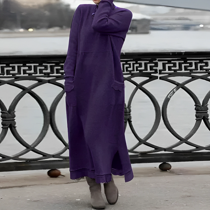 Mira | Langes Strickkleid Damen modern und lässig